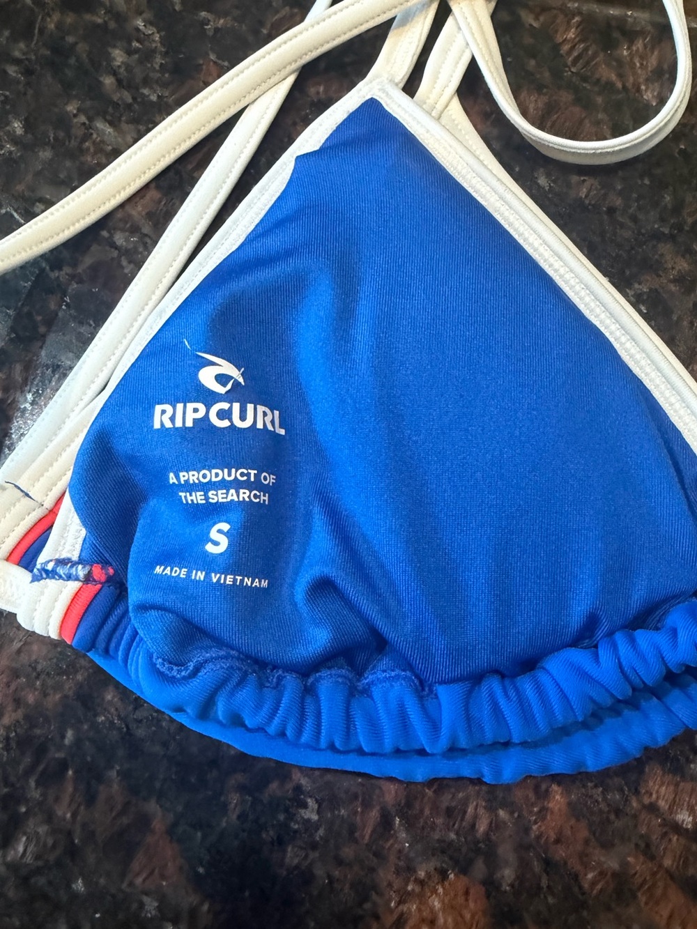 RIP CURL Y2K Surf Puff puff sliding triangle bikini top royal blue triangle SZ S - Picture 8 of 11